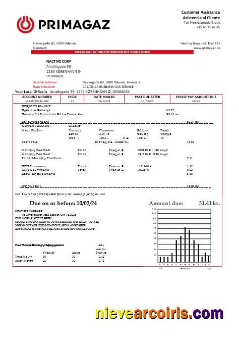 Denmark Primagaz Denmark gas business utility bill